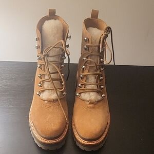 Marc Fisher Brown Lace-Up Boots